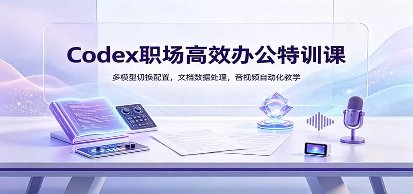 Codex职场高效办公特训课：多模型切换配置，文档数据处理，音视频自动化教学 一点学习助手-零基础自学教程-副业项目-兴趣学习-网盘拉新平台-英语启蒙项目资源网
