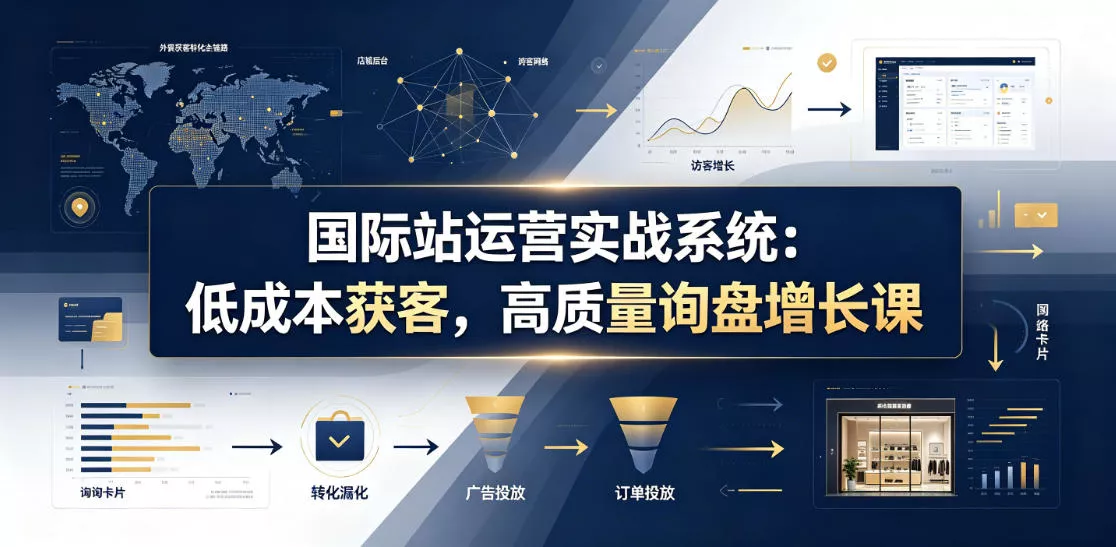 国际站运营实战系统：低成本获客，高质量询盘增长课(更新26年) 一点学习助手-零基础自学教程-副业项目-兴趣学习-网盘拉新平台-英语启蒙项目资源网