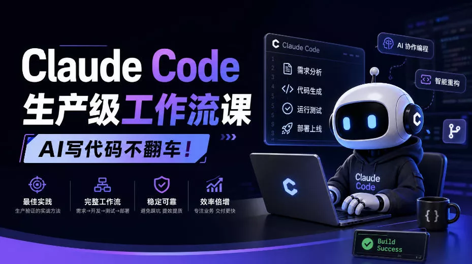 Claude Code生产级工作流课，AI写代码不翻车！【原创双语字幕】 一点学习助手-零基础自学教程-副业项目-兴趣学习-网盘拉新平台-英语启蒙项目资源网