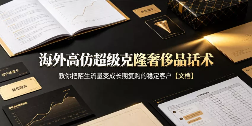 海外高仿超级克隆奢侈品话术，教你把陌生流量变成长期复购的稳定客户【文档】 一点学习助手-零基础自学教程-副业项目-兴趣学习-网盘拉新平台-英语启蒙项目资源网