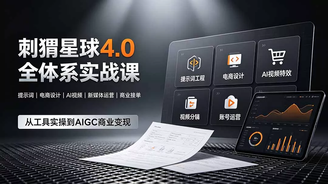 刺猬星球4.0全体系实战课，覆盖提示词工程、电商设计、AI视频特效与新媒体运营，一站式掌握AIGC商业核心技能 一点学习助手-零基础自学教程-副业项目-兴趣学习-网盘拉新平台-英语启蒙项目资源网