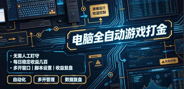 电脑全自动游戏打金，无需人工盯守，每日稳定收益几百！【揭秘】 一点学习助手-零基础自学教程-副业项目-兴趣学习-网盘拉新平台-英语启蒙项目资源网