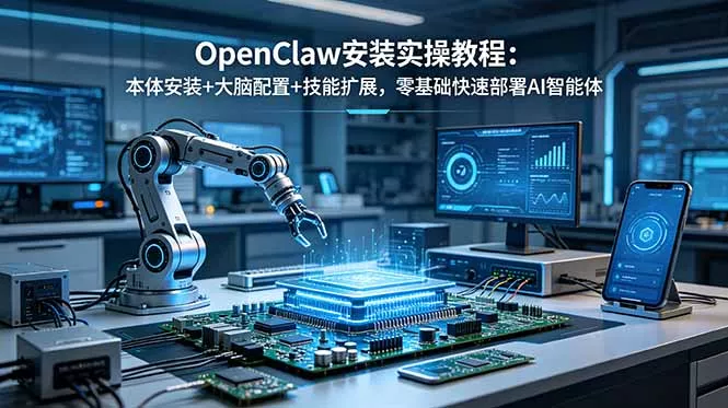 OpenClaw安装实操教程：本体安装+大脑配置+技能扩展，零基础快速部署AI智能体 一点学习助手-零基础自学教程-副业项目-兴趣学习-网盘拉新平台-英语启蒙项目资源网