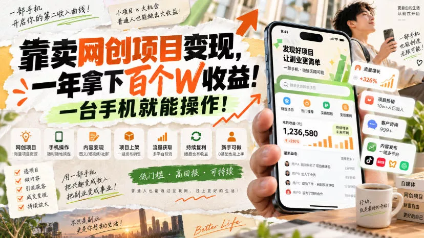 网创小程序虚拟资料变现，一年拿下百万收益，一部手机就可以做，0成本变现副业！ 一点学习助手-零基础自学教程-副业项目-兴趣学习-网盘拉新平台-英语启蒙项目资源网