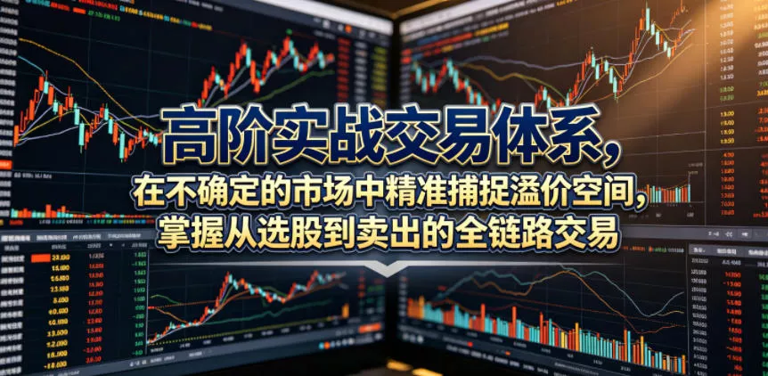 高阶实战交易体系，在不确定的市场中精准捕捉溢价空间，掌握从选股到卖出的全链路交易心法(更新6月) 一点学习助手-零基础自学教程-副业项目-兴趣学习-网盘拉新平台-英语启蒙项目资源网