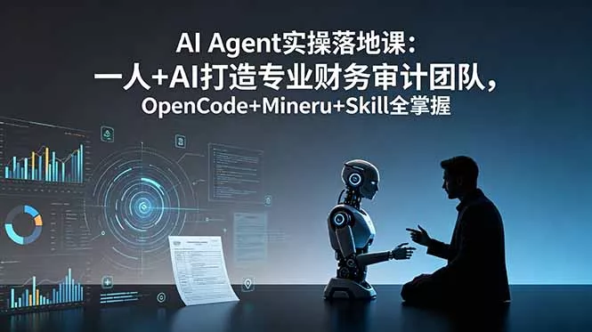 AI Agent实操落地课：一人+AI打造专业财务审计团队，OpenCode+Mineru+Skill全掌握 一点学习助手-零基础自学教程-副业项目-兴趣学习-网盘拉新平台-英语启蒙项目资源网