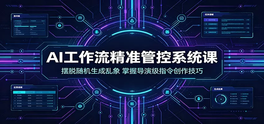 AI工作流精准管控系统课：摆脱随机生成乱象，掌握导演级指令创作技巧 一点学习助手-零基础自学教程-副业项目-兴趣学习-网盘拉新平台-英语启蒙项目资源网