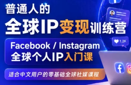 建立海外社媒底层逻辑，打造能变现的个人IP 一点学习助手-零基础自学教程-副业项目-兴趣学习-网盘拉新平台-英语启蒙项目资源网