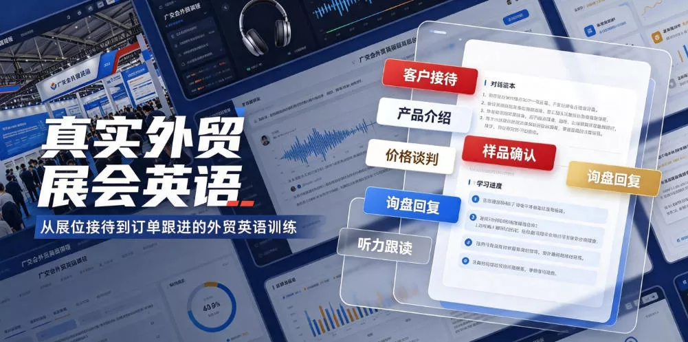 真实外贸展会英语，广交会外贸口语听力突击课程【音频】 一点学习助手-零基础自学教程-副业项目-兴趣学习-网盘拉新平台-英语启蒙项目资源网