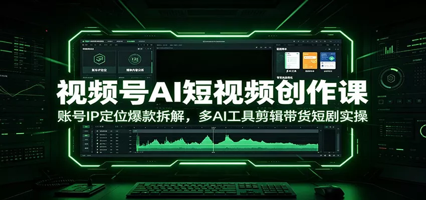 视频号AI短视频创作课：账号IP定位爆款拆解，多AI工具剪辑带货短剧实操 一点学习助手-零基础自学教程-副业项目-兴趣学习-网盘拉新平台-英语启蒙项目资源网
