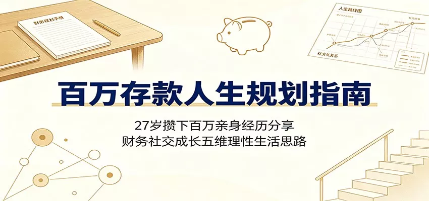 百万存款人生规划指南：27岁攒下百万亲身经历分享，财务社交成长五维理性生活思路 一点学习助手-零基础自学教程-副业项目-兴趣学习-网盘拉新平台-英语启蒙项目资源网
