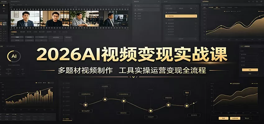 2026AI视频变现实战课：多题材视频制作，工具实操运营变现全流程 一点学习助手-零基础自学教程-副业项目-兴趣学习-网盘拉新平台-英语启蒙项目资源网