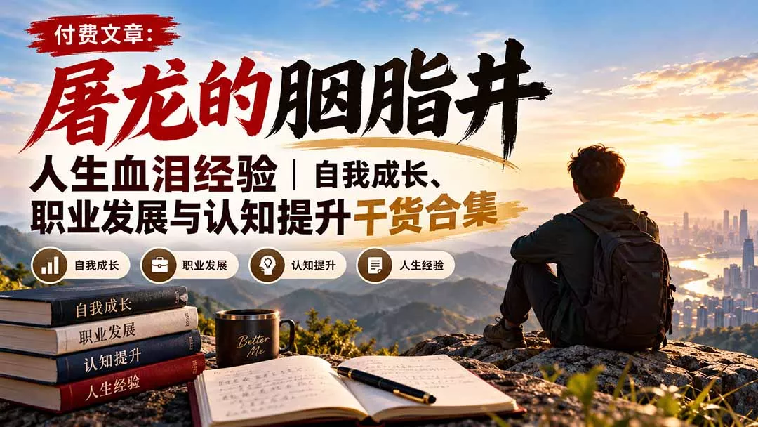 付费文章：屠龙的胭脂井人生血泪经验｜自我成长、职业发展与认知提升干货合集 一点学习助手-零基础自学教程-副业项目-兴趣学习-网盘拉新平台-英语启蒙项目资源网