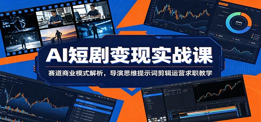 AI短剧变现实战课：赛道商业模式解析，导演思维提示词剪辑运营求职教学 一点学习助手-零基础自学教程-副业项目-兴趣学习-网盘拉新平台-英语启蒙项目资源网