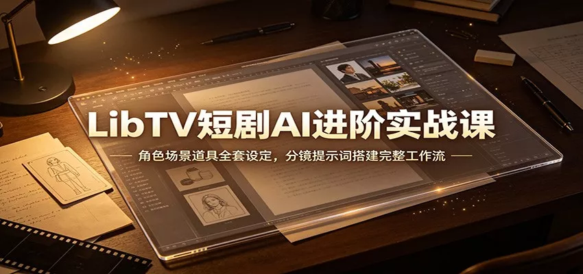 LibTV短剧AI进阶实战课：角色场景道具全套设定，分镜提示词搭建完整工作流 一点学习助手-零基础自学教程-副业项目-兴趣学习-网盘拉新平台-英语启蒙项目资源网