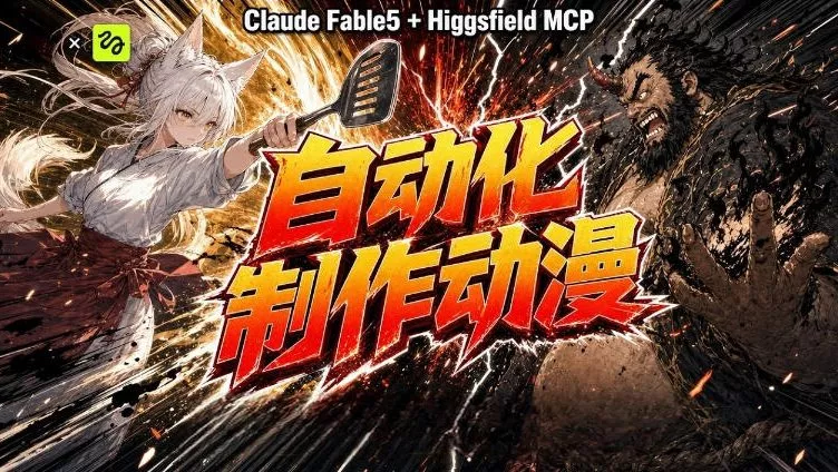 AI自动化动漫制作！Claude Fable 5接入Higgsfield MCP，直接生成完整创意内容 一点学习助手-零基础自学教程-副业项目-兴趣学习-网盘拉新平台-英语启蒙项目资源网