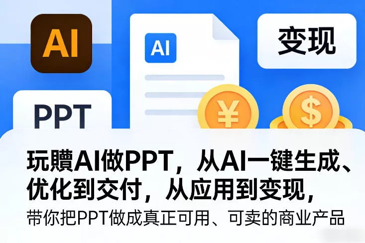 玩賺AI做PPT，从AI一键生成、优化到交付，从应用到变现，带你把PPT做成真正可用、可卖的商业产品(更新0904) 一点学习助手-零基础自学教程-副业项目-兴趣学习-网盘拉新平台-英语启蒙项目资源网
