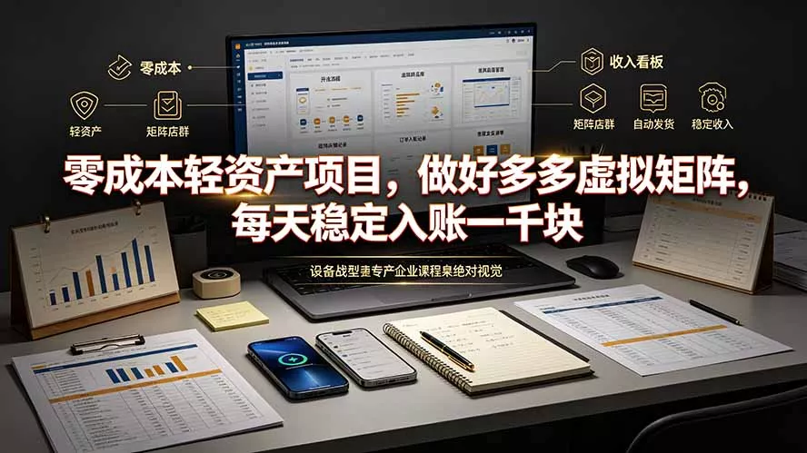 零成本轻资产项目，做好多多虚拟矩阵，每天稳定入账一千块 一点学习助手-零基础自学教程-副业项目-兴趣学习-网盘拉新平台-英语启蒙项目资源网