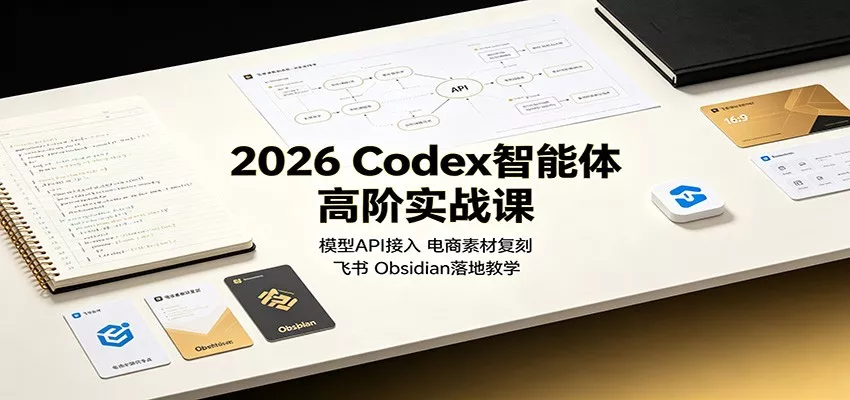 2026 Codex智能体高阶实战课：模型API接入，电商素材复刻，飞书Obsidian落地教学 一点学习助手-零基础自学教程-副业项目-兴趣学习-网盘拉新平台-英语启蒙项目资源网