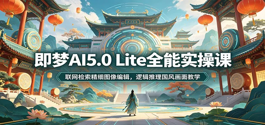 即梦AI5.0 Lite全能实操课：联网检索精细图像编辑，逻辑推理国风画面教学 一点学习助手-零基础自学教程-副业项目-兴趣学习-网盘拉新平台-英语启蒙项目资源网