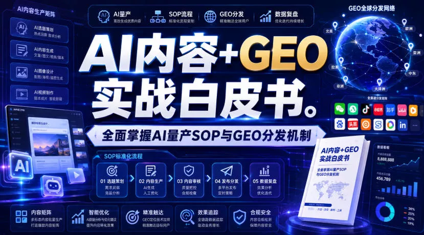 AI内容+GEO实战白皮书，全面掌握AI量产SOP与GEO分发机制【文档】 一点学习助手-零基础自学教程-副业项目-兴趣学习-网盘拉新平台-英语启蒙项目资源网