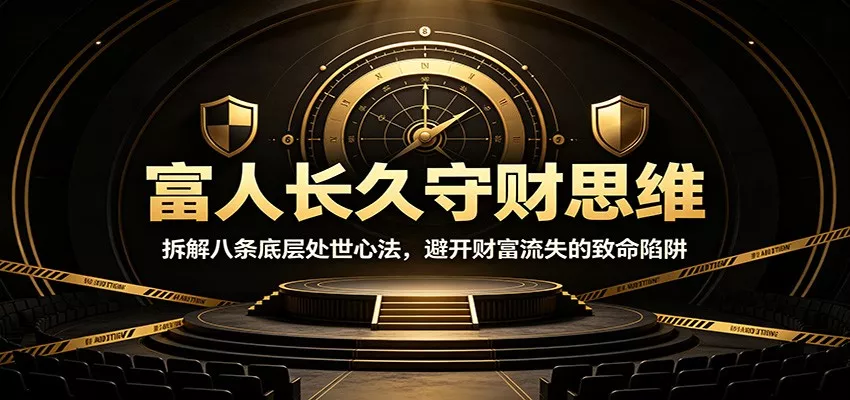富人长久守财思维：拆解八条底层处世心法，避开财富流失的致命陷阱 一点学习助手-零基础自学教程-副业项目-兴趣学习-网盘拉新平台-英语启蒙项目资源网